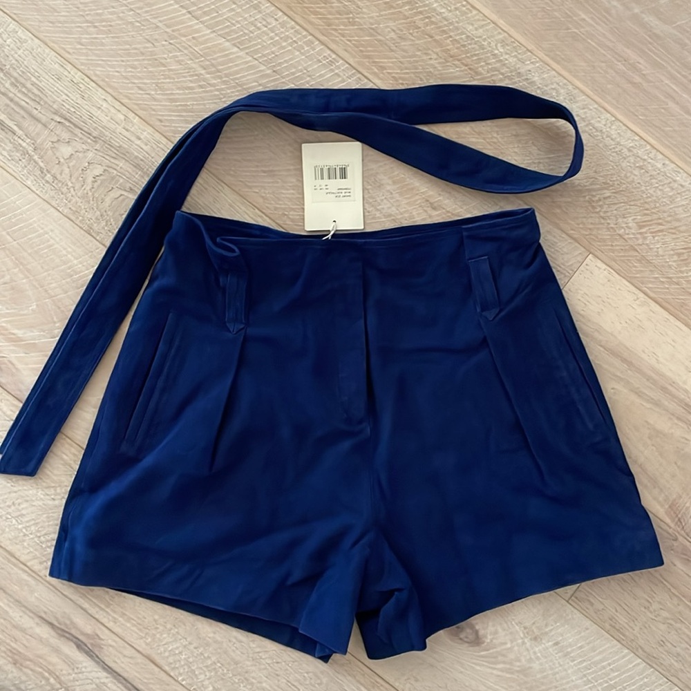 Sezane Suede Shorts Electric Blue NWT’s.